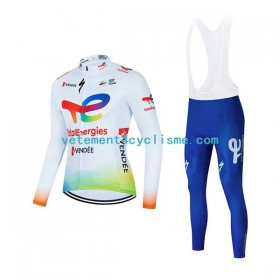 Homme Tenue Cycliste Manches Longues et Collant à Bretelles 2022 Team TotalEnergies N001